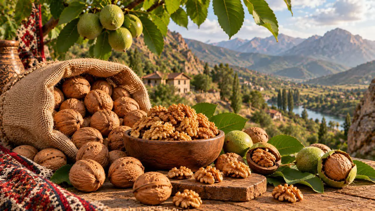 گردوی آذربایجان؛ محصولی از دل طبیعت و کوهستان، با طعم و ظاهر واقعی 🌿🌰